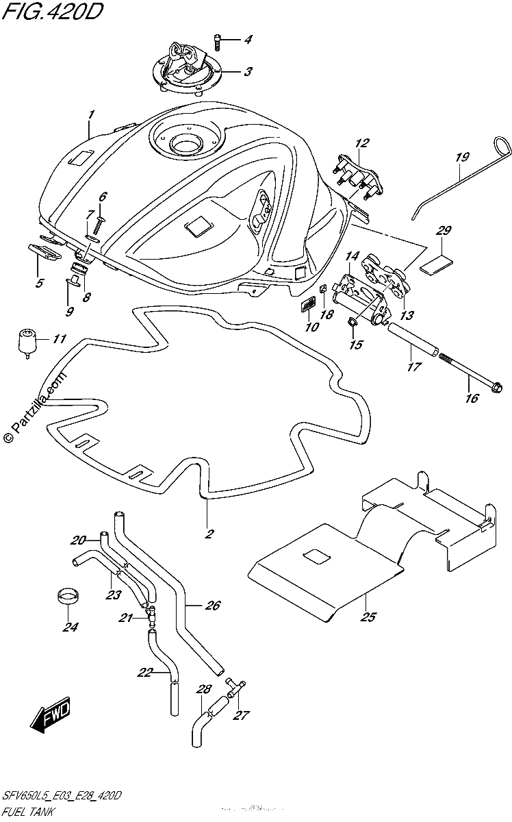 Diagrama de FUEL TANK SFV650AL5 E28