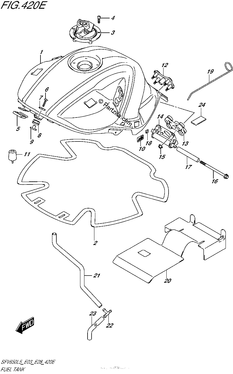 Diagrama de FUEL TANK SFV650AL5 E33