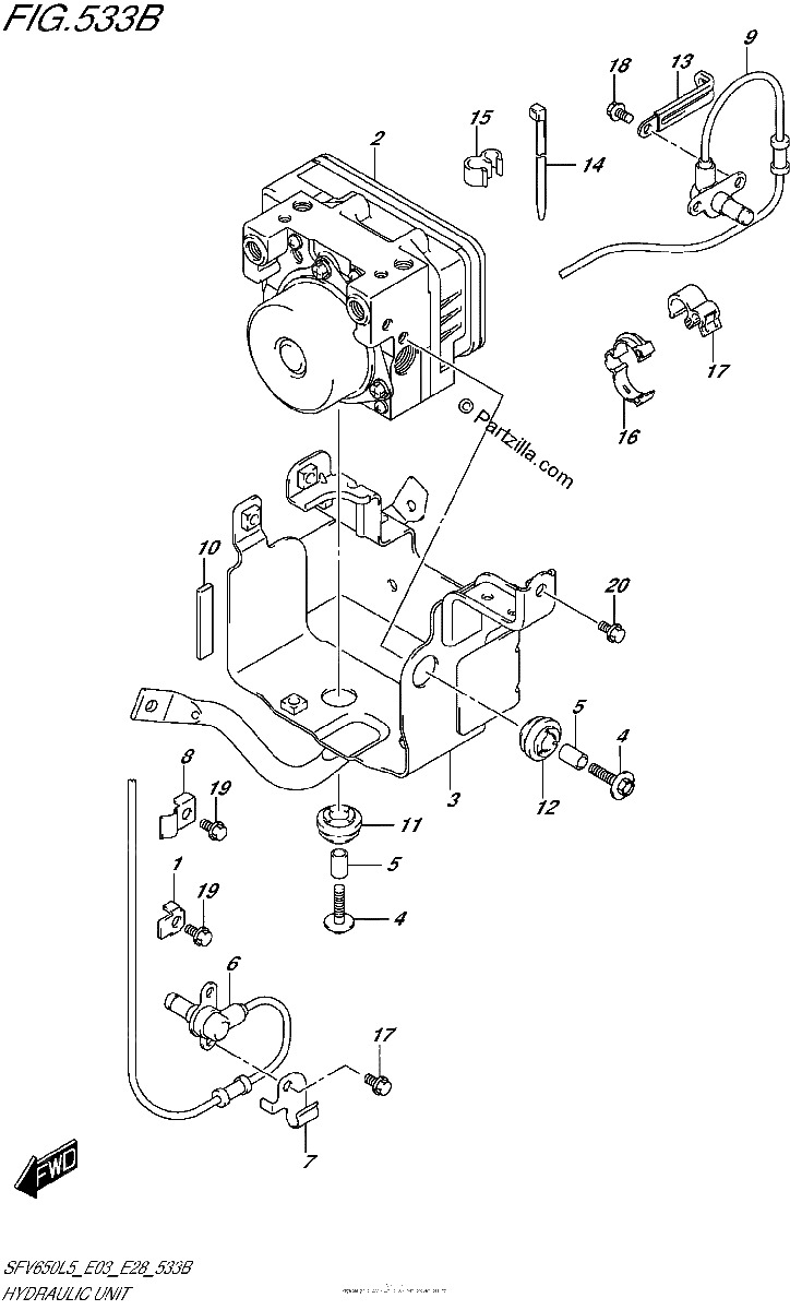 Diagrama de HYDRAULIC UNIT SFV650AL5 E33