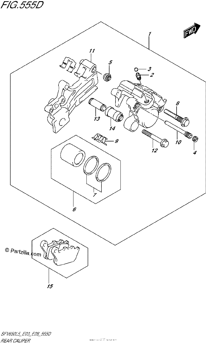 Diagrama de REAR CALIPER SFV650AL5 E28