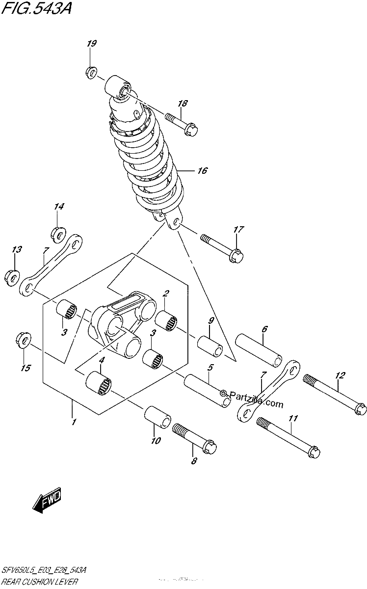 Diagrama de REAR CUSHION LEVER