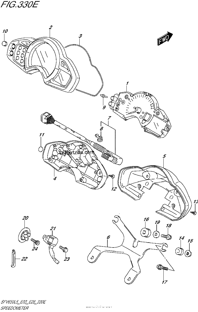 Diagrama de SPEEDOMETER SFV650AL5 E33
