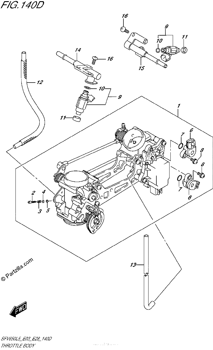 Diagrama de THROTTLE BODY SFV650AL5 E28