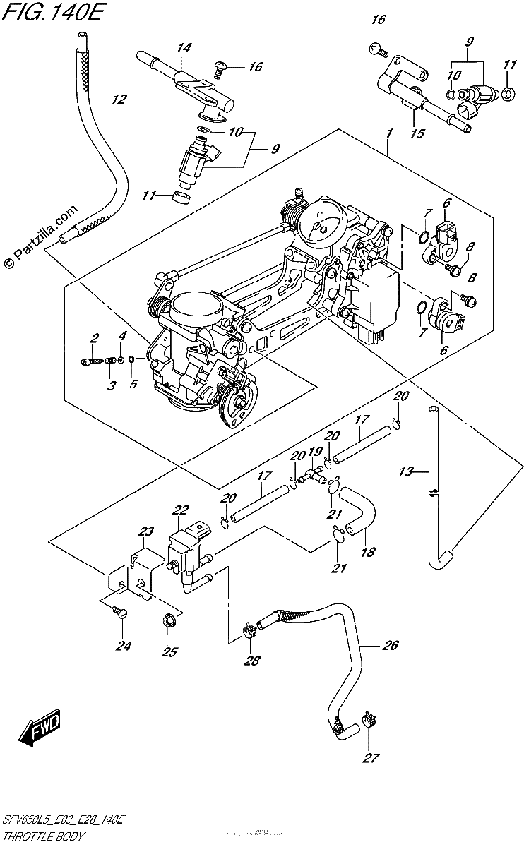 Diagrama de THROTTLE BODY SFV650AL5 E33