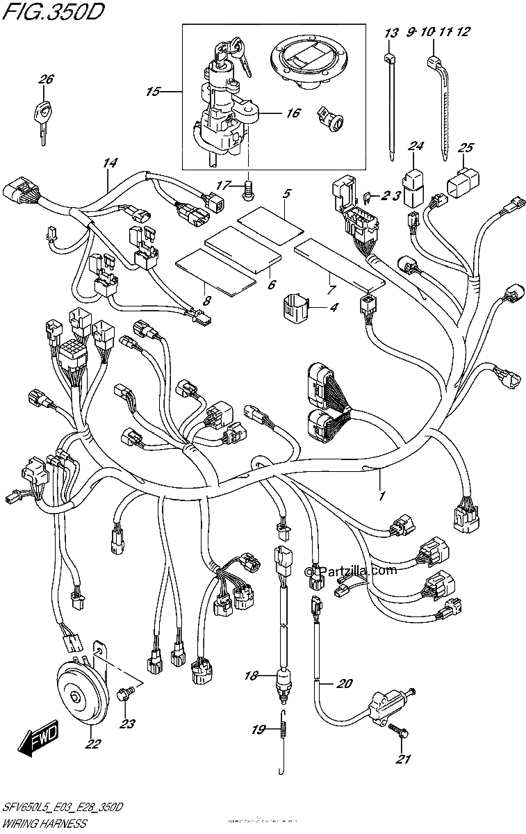 Diagrama de WIRING HARNESS SFV650AL5 E28