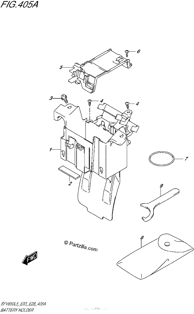 Diagrama de BATTERY HOLDER SFV650L5 E03