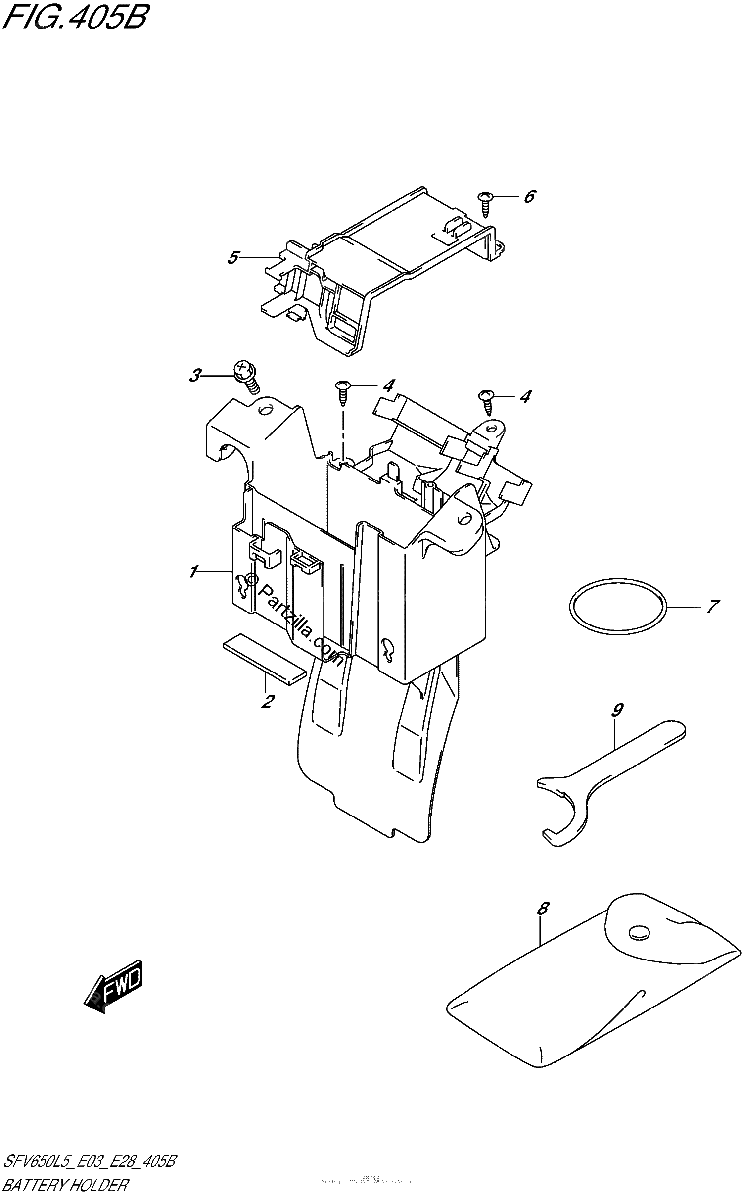 Diagrama de BATTERY HOLDER SFV650L5 E28