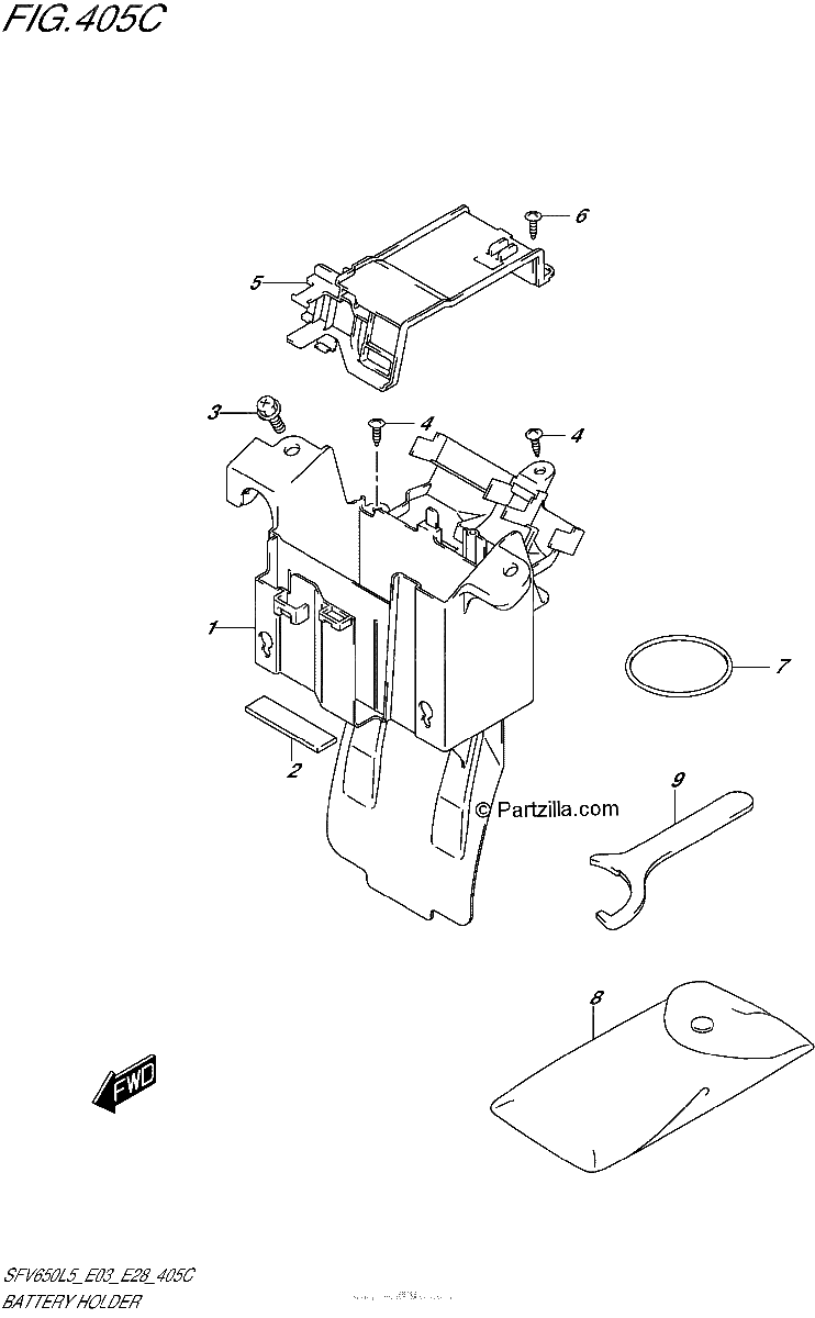 Diagrama de BATTERY HOLDER SFV650L5 E33