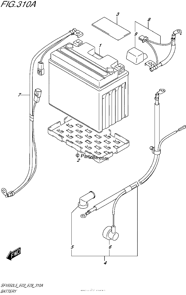 Diagrama de BATTERY SFV650L5 E03