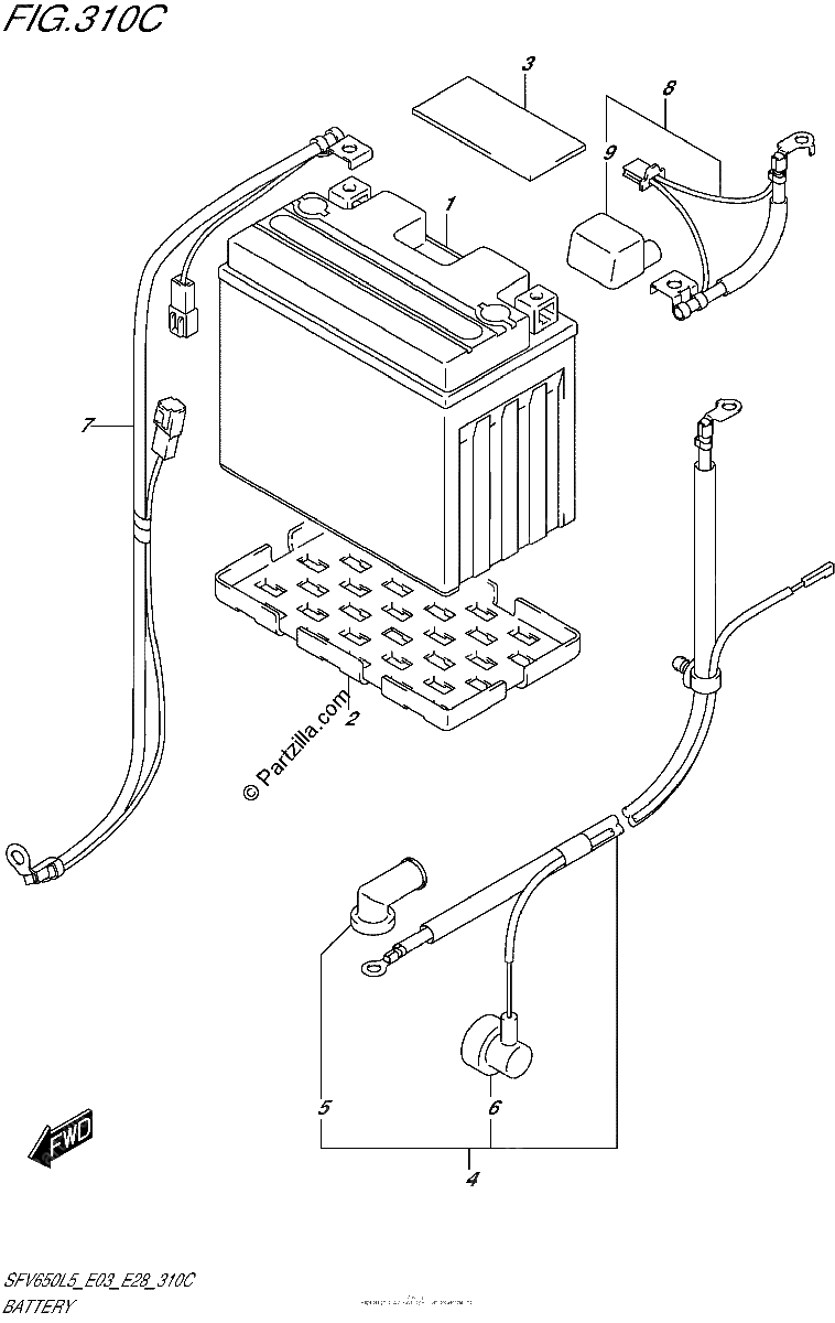 Diagrama de BATTERY SFV650L5 E33