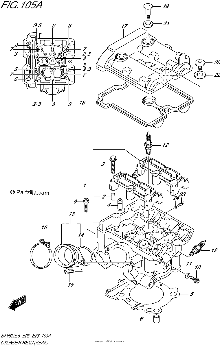 Diagrama de CYLINDER HEAD REAR