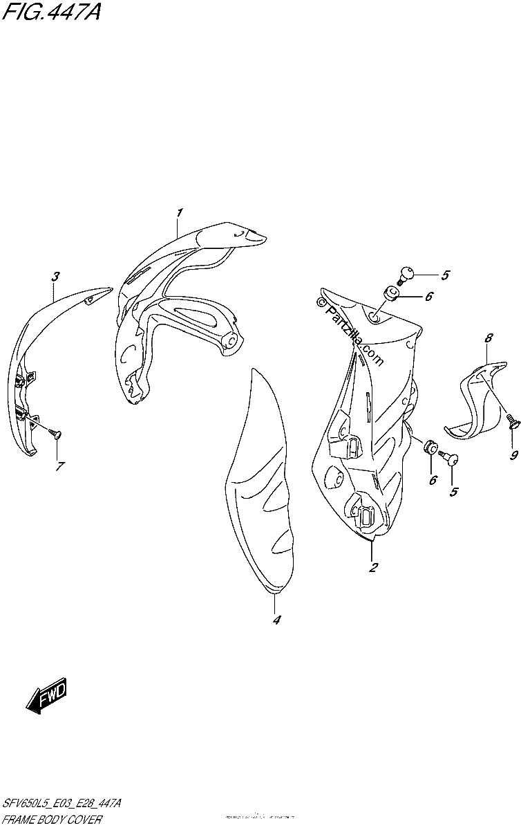 Diagrama de FRAME BODY COVER