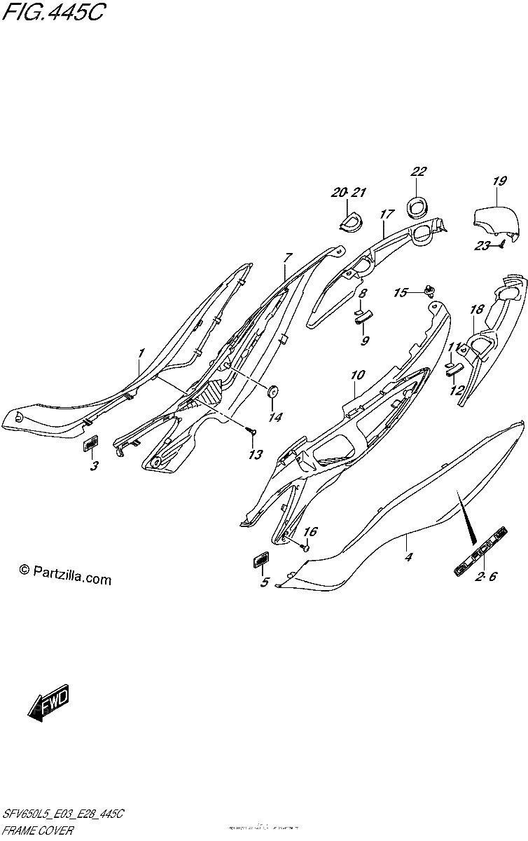 Diagrama de FRAME COVER SFV650L5 E33