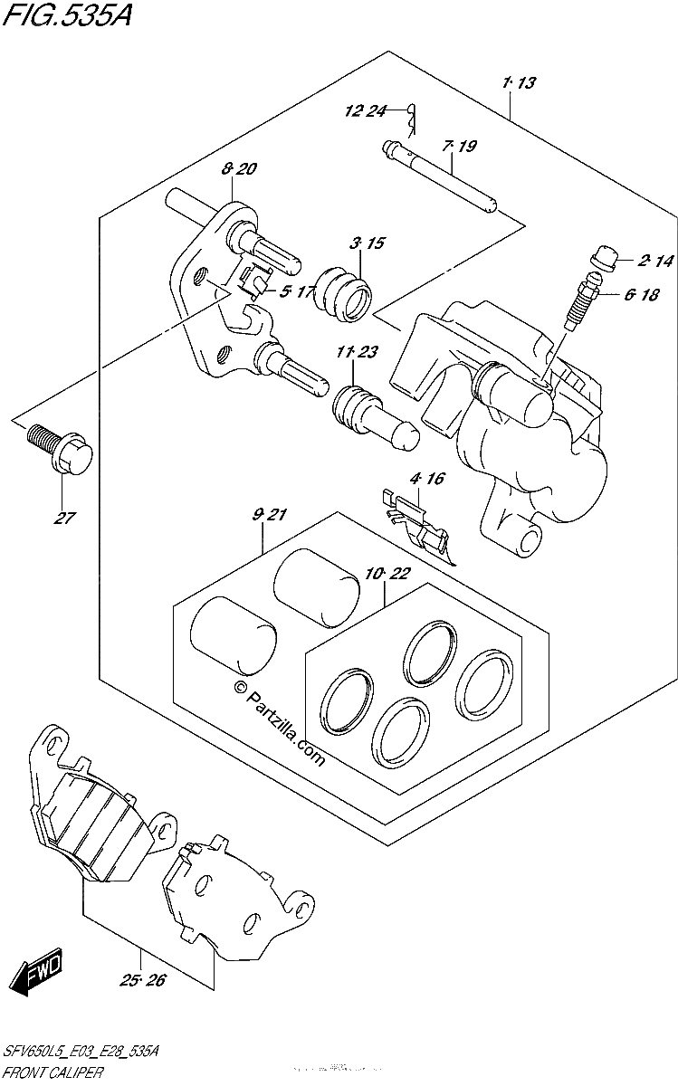 Diagrama de FRONT CALIPER