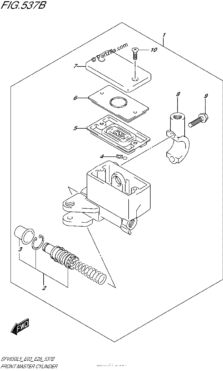 Diagrama de FRONT MASTER CYLINDER SFV650L5 E28