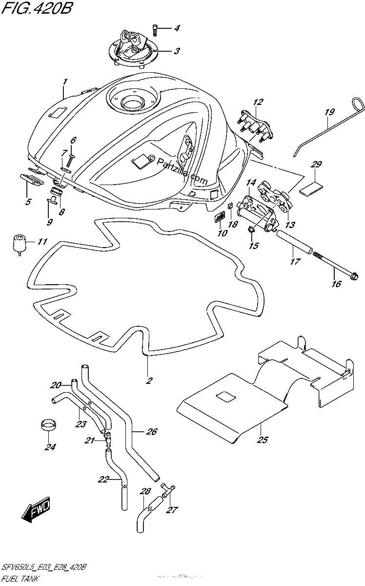 Diagrama de FUEL TANK SFV650L5 E28