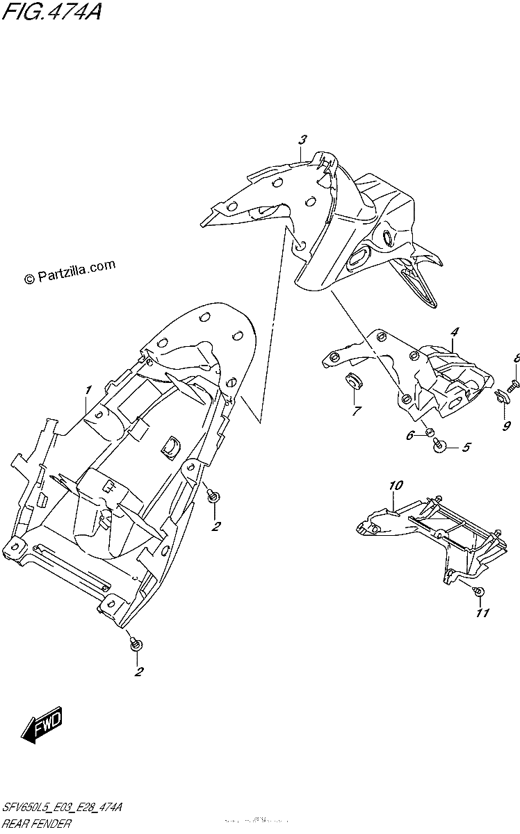 Diagrama de REAR FENDER