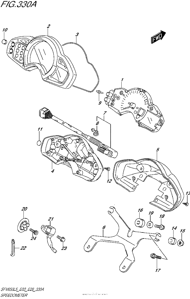 Diagrama de SPEEDOMETER SFV650L5 E03