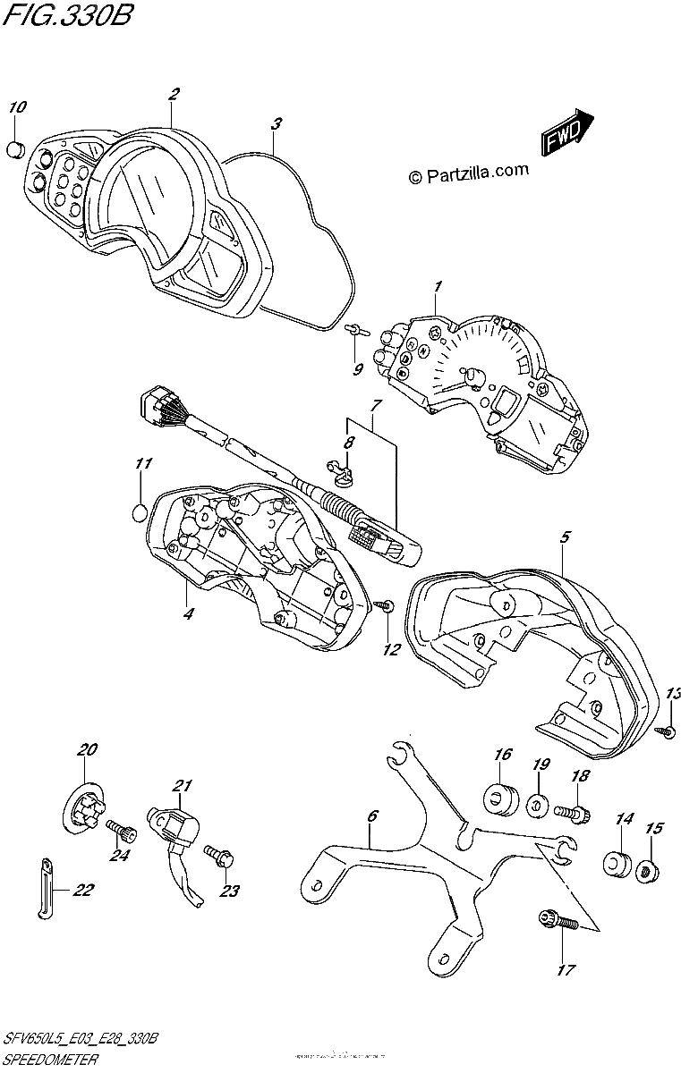 Diagrama de SPEEDOMETER SFV650L5 E28