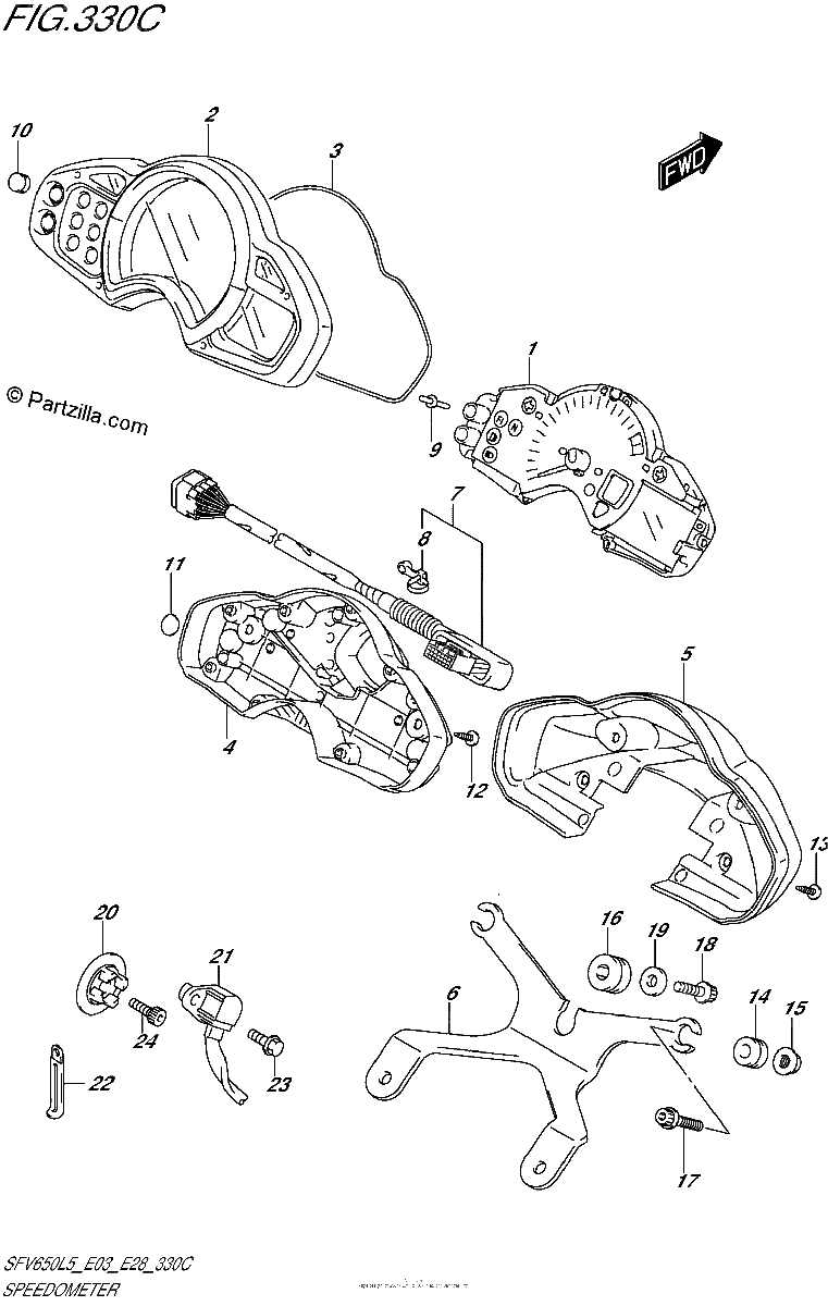 Diagrama de SPEEDOMETER SFV650L5 E33