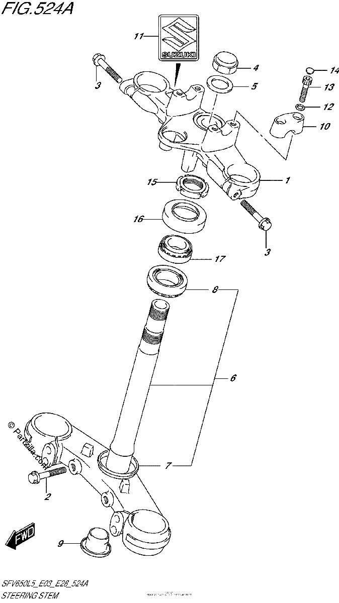 Diagrama de STEERING STEM