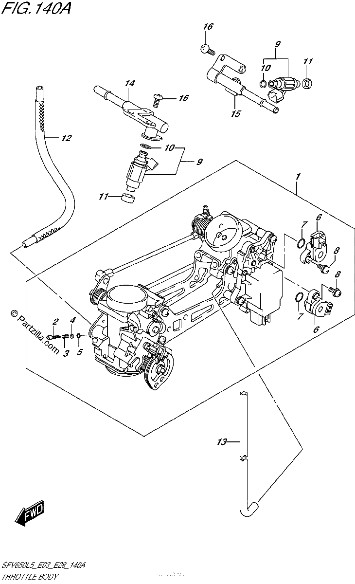 Diagrama de THROTTLE BODY SFV650L5 E03