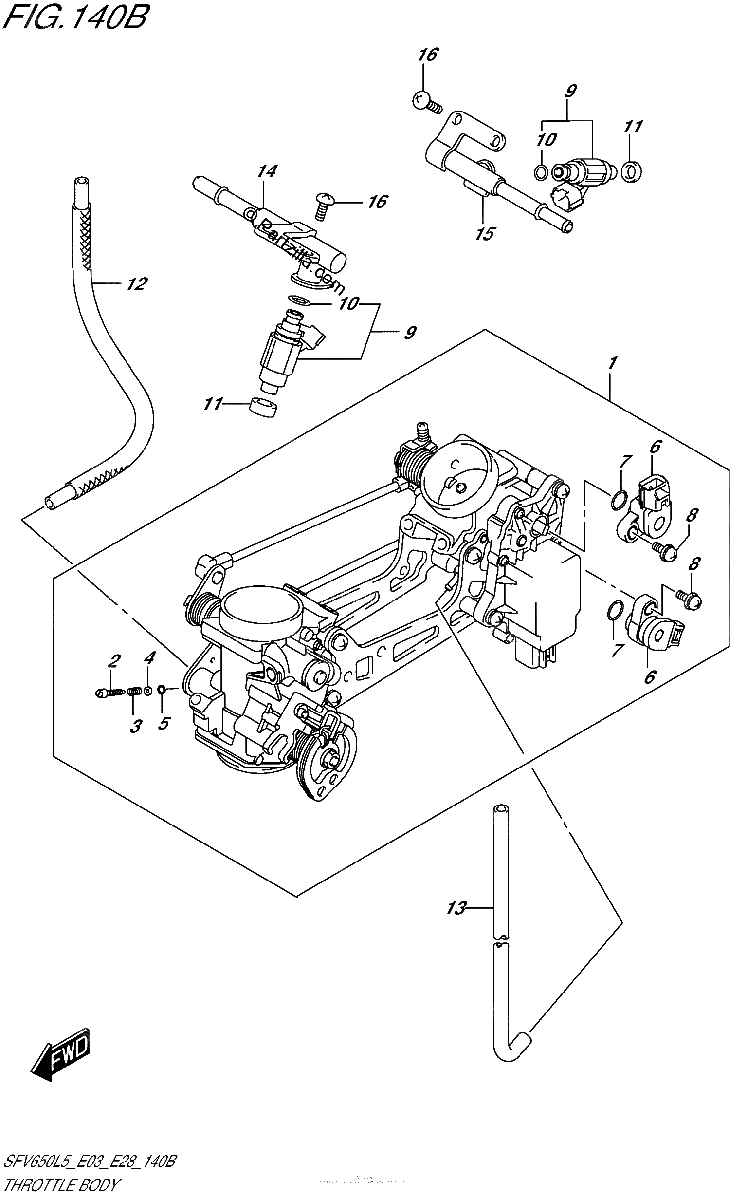 Diagrama de THROTTLE BODY SFV650L5 E28