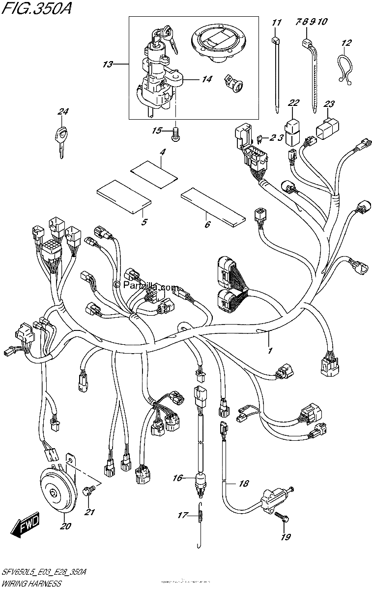 Diagrama de WIRING HARNESS SFV650L5 E03