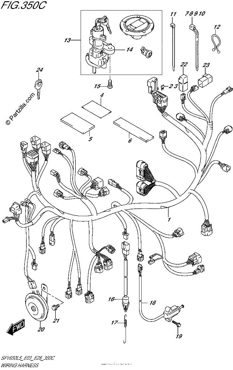 Diagrama de WIRING HARNESS SFV650L5 E33