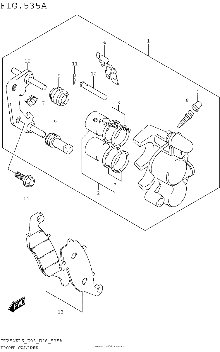Diagrama de FRONT CALIPER