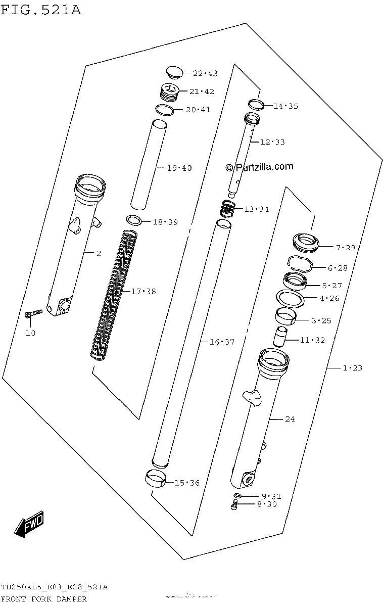 Diagrama de FRONT FORK DAMPER