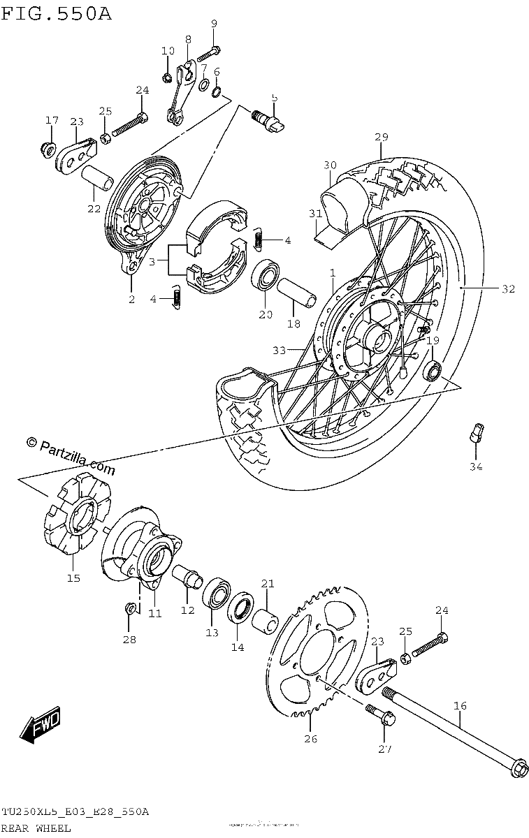 Diagrama de REAR WHEEL