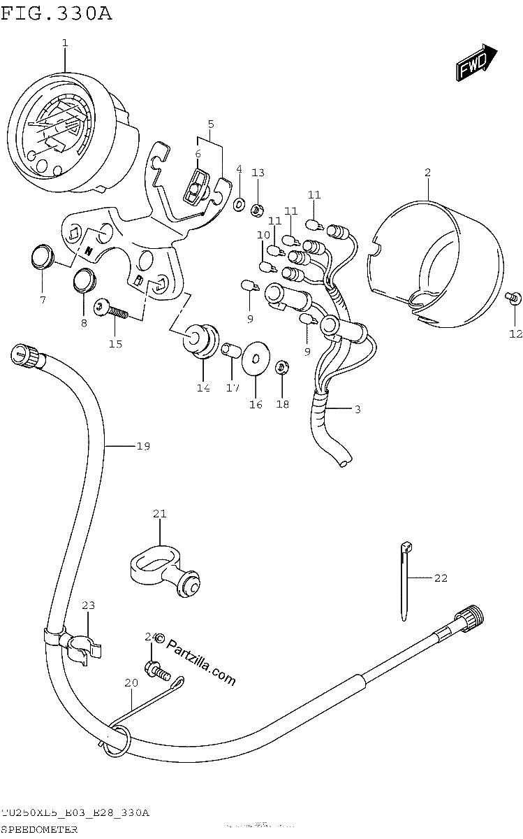 Diagrama de SPEEDOMETER TU250XL5 E03