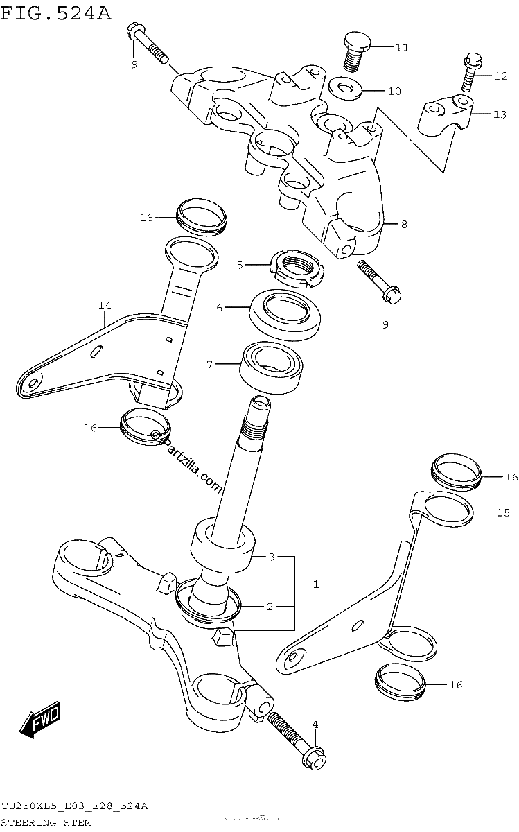 Diagrama de STEERING STEM