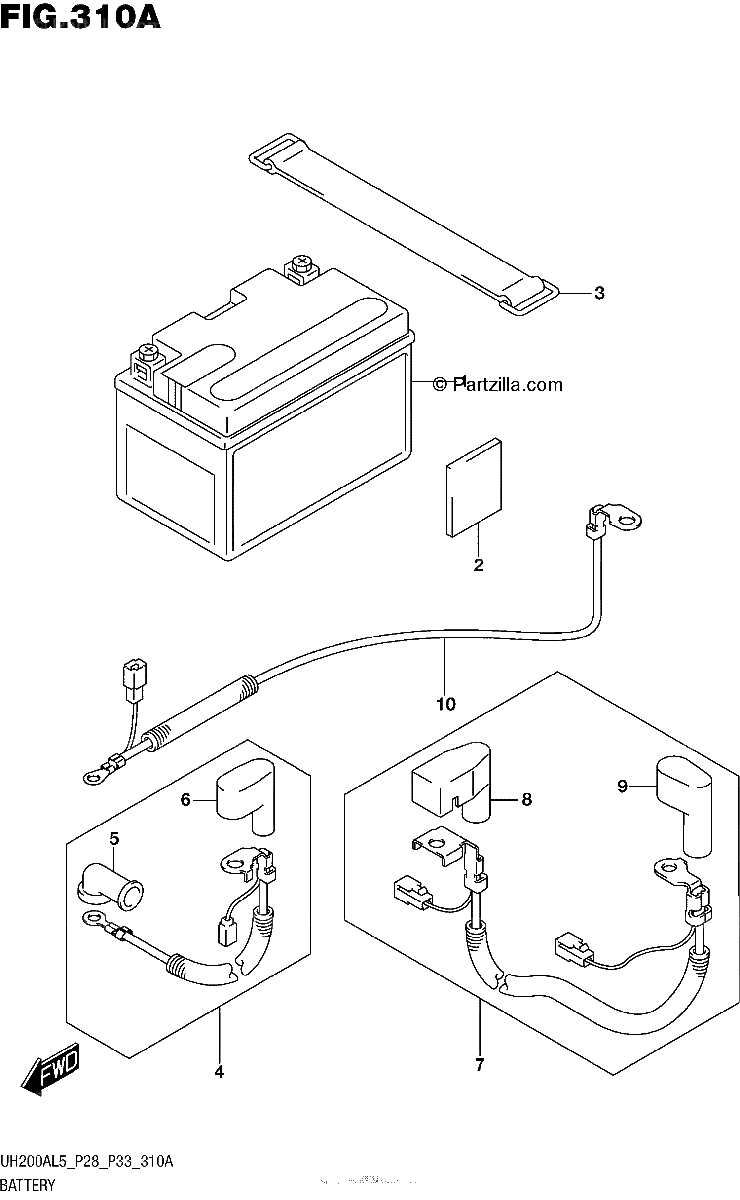 Diagrama de BATTERY UH200AL5 P28