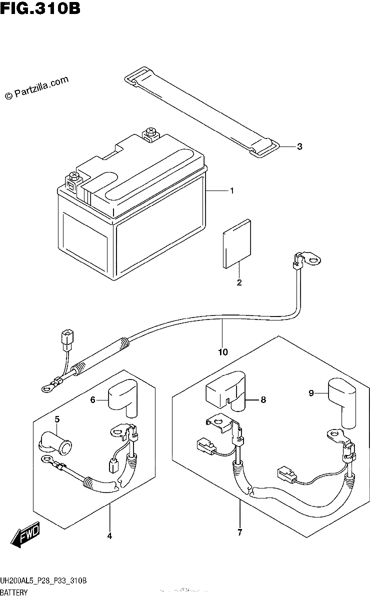 Diagrama de BATTERY UH200AL5 P33