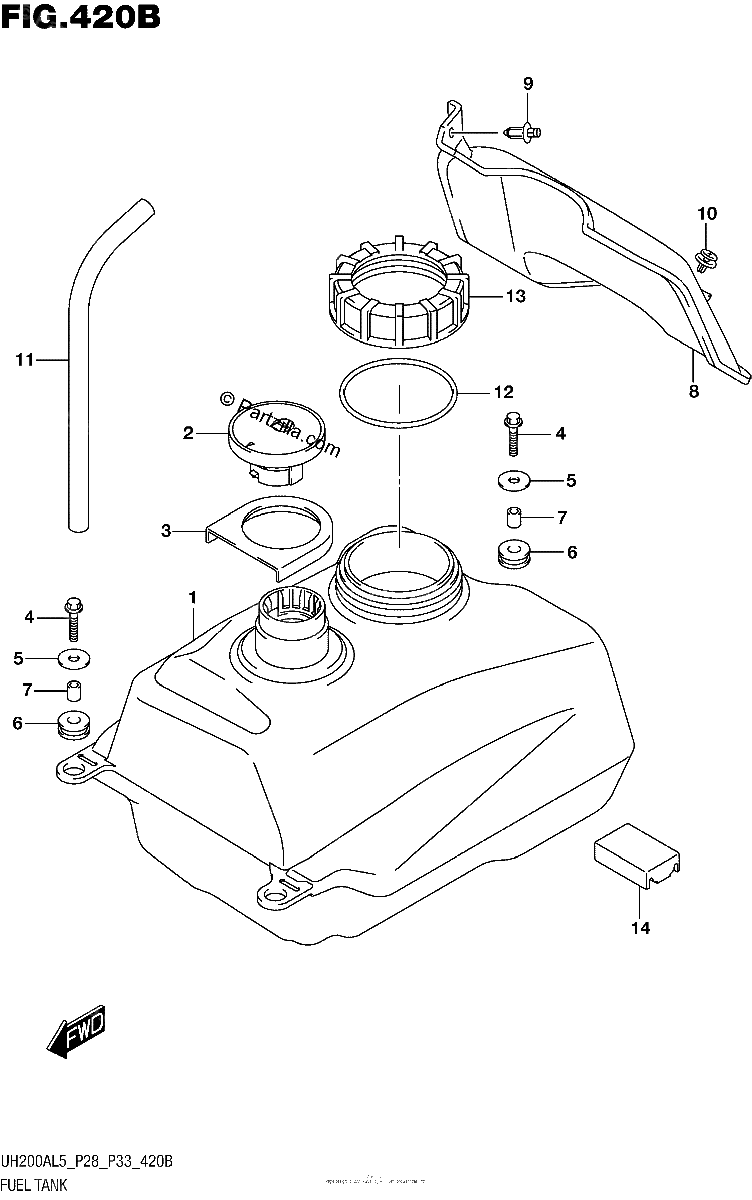 Diagrama de FUEL TANK UH200AL5 P33