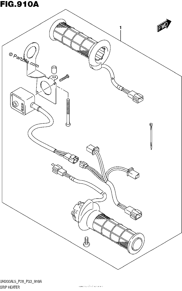 Diagrama de GRIP HEATER SET OPTIONAL UH200AL5 P28