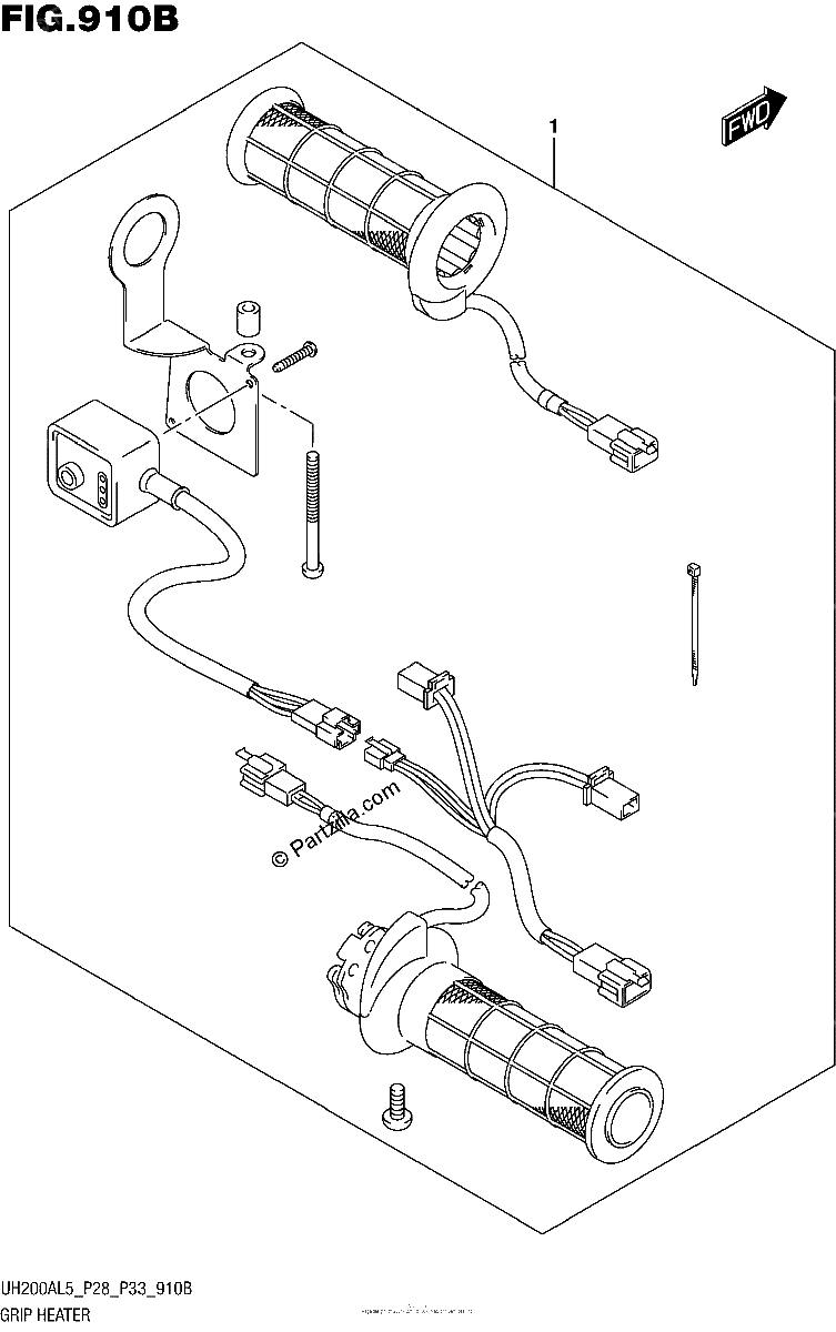 Diagrama de GRIP HEATER SET OPTIONAL UH200AL5 P33