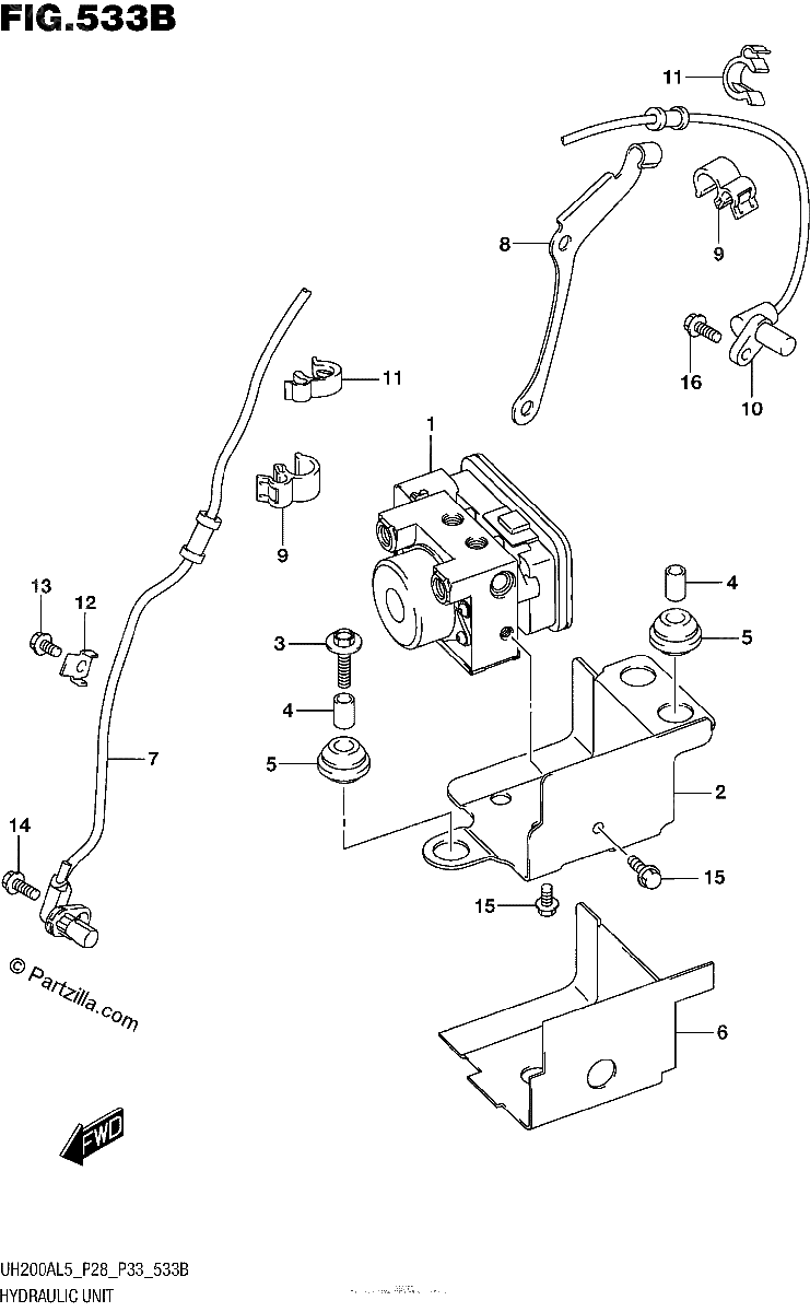 Diagrama de HYDRAULIC UNIT UH200AL5 P33