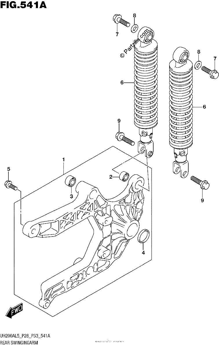 Diagrama de REAR SWINGINGARM