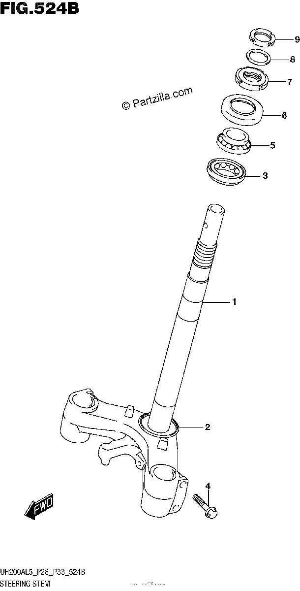 Diagrama de STEERING STEM UH200AL5 P33