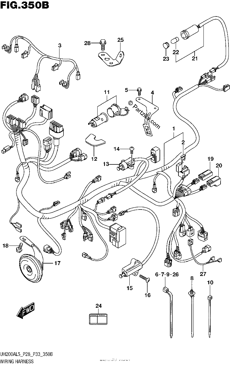 Diagrama de WIRING HARNESS UH200AL5 P33