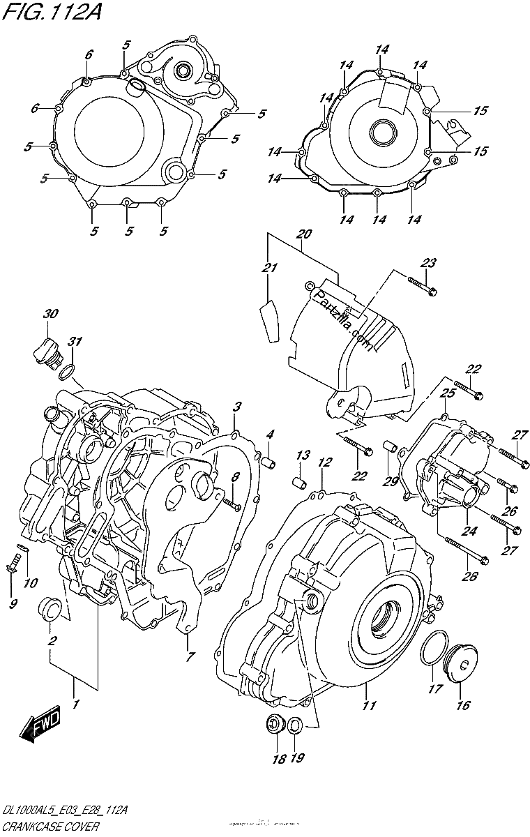 Diagrama de CRANKCASE COVER