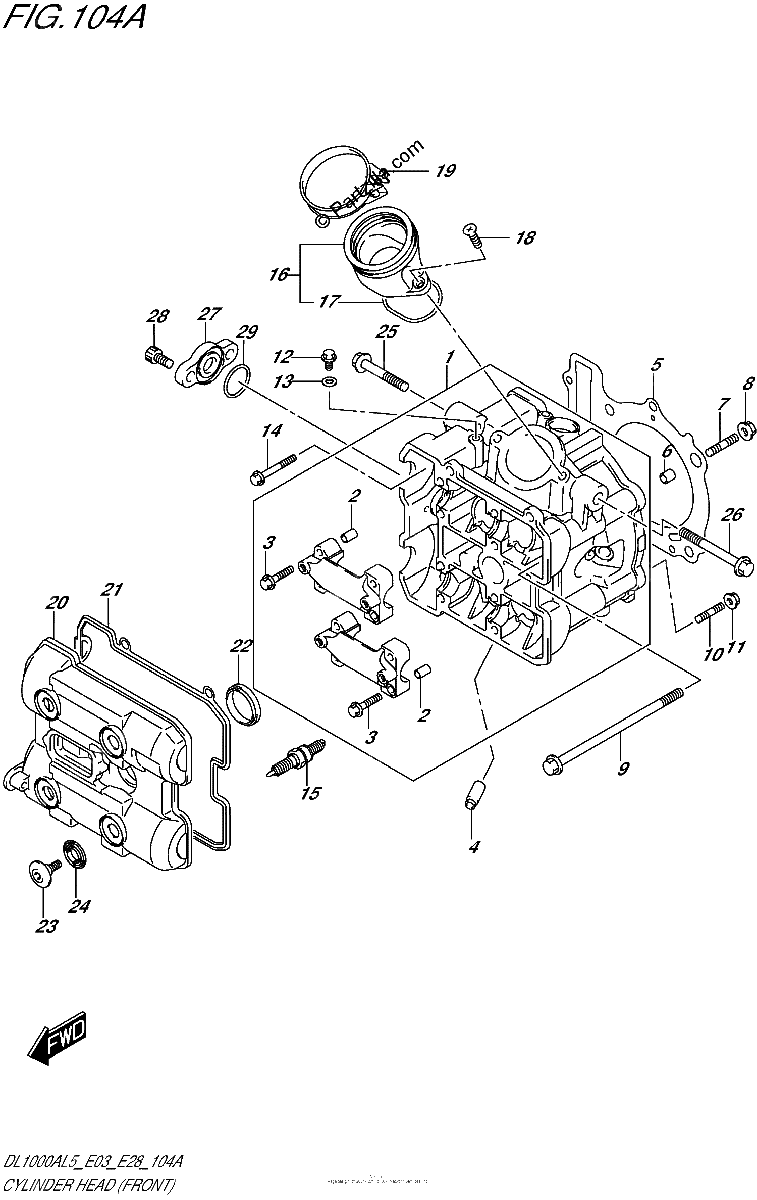 Diagrama de CYLINDER HEAD FRONT