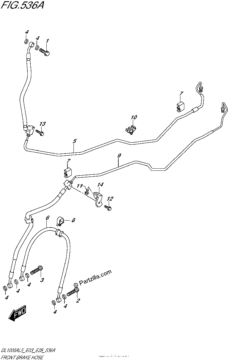 Diagrama de FRONT BRAKE HOSE