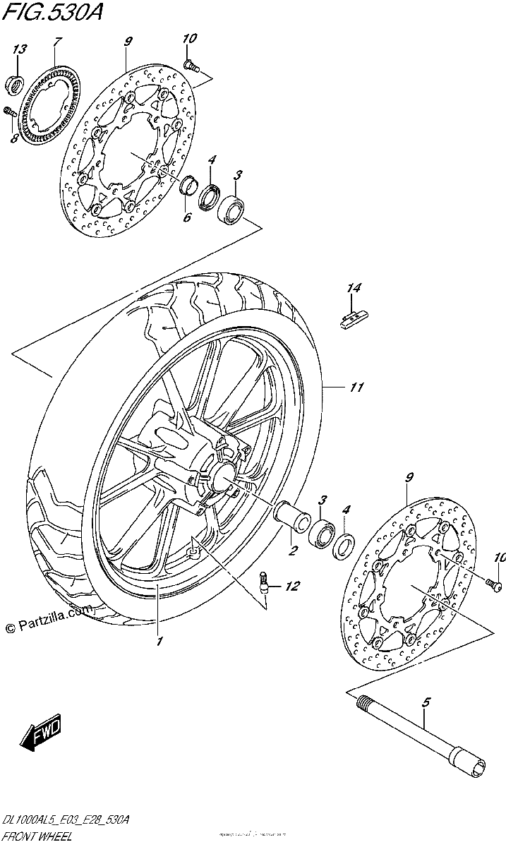 Diagrama de FRONT WHEEL