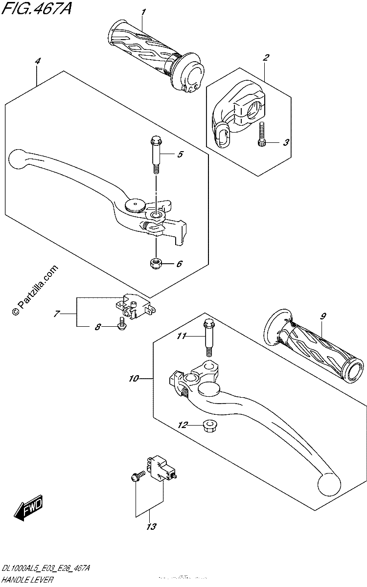 Diagrama de HANDLE LEVER