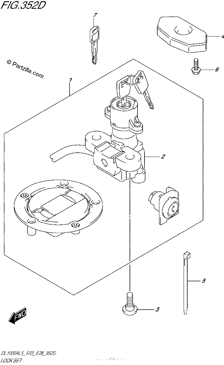 Diagrama de LOCK SET DL1000AL5 E28