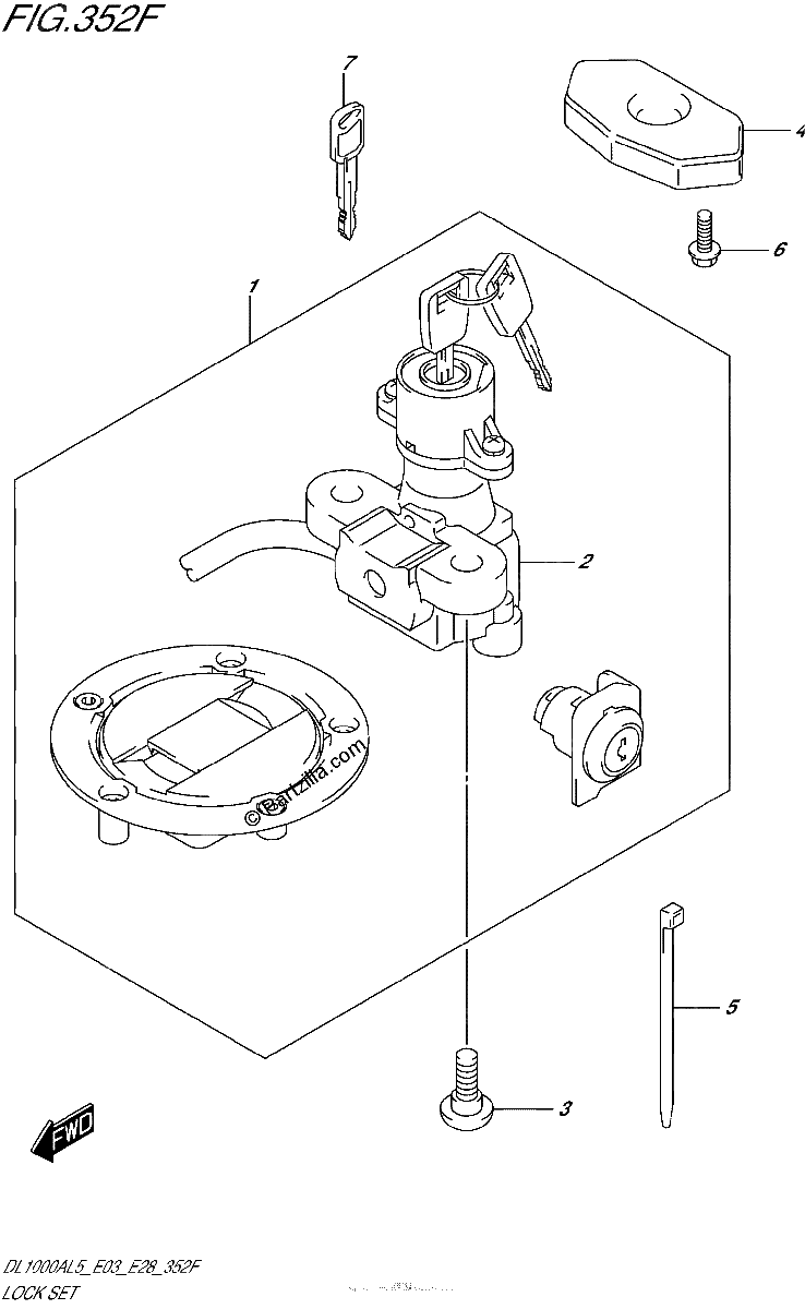 Diagrama de LOCK SET DL1000AL5 E33